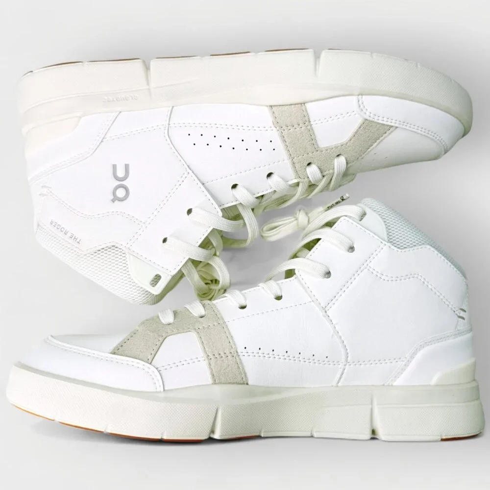 On Roger Clubhouse Mid Women’s Shoes White Sand Size 10 New with Box - Picture 13 of 15